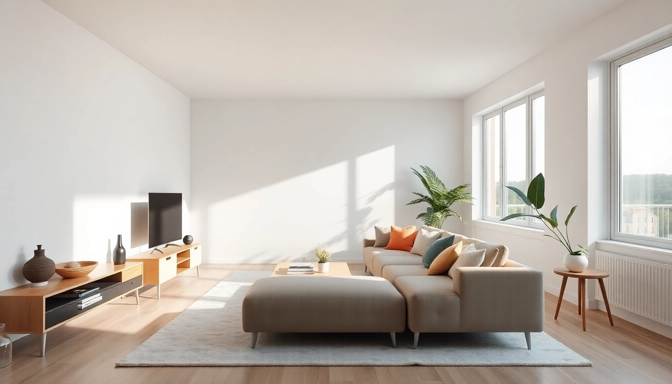 Transform your entire interior with a cozy living room featuring modern furniture and inviting decor.