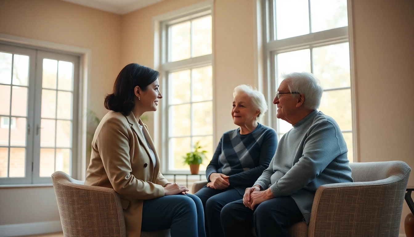 Expert pflegeberatung castrop rauxel assisting a couple in a calm, inviting setting.