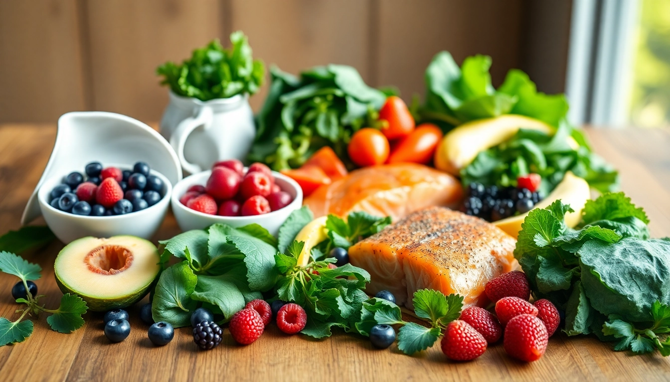 Explore a variety of colorful anti-inflammatory foods beautifully arranged on a rustic table.