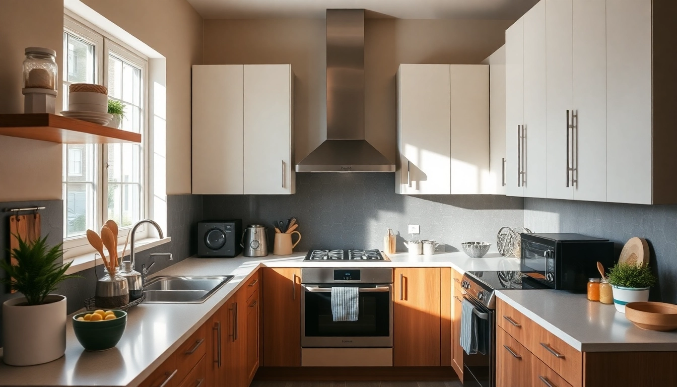 Explore a kitchen showcasing affordable kitchen appliances with a sleek design and modern finishes.