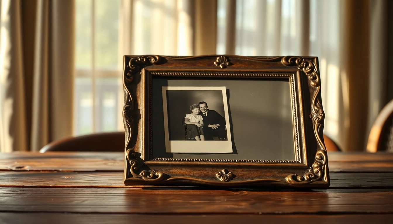 Admire vintage frames with intricate designs showcasing family memories in a soft, warm light.