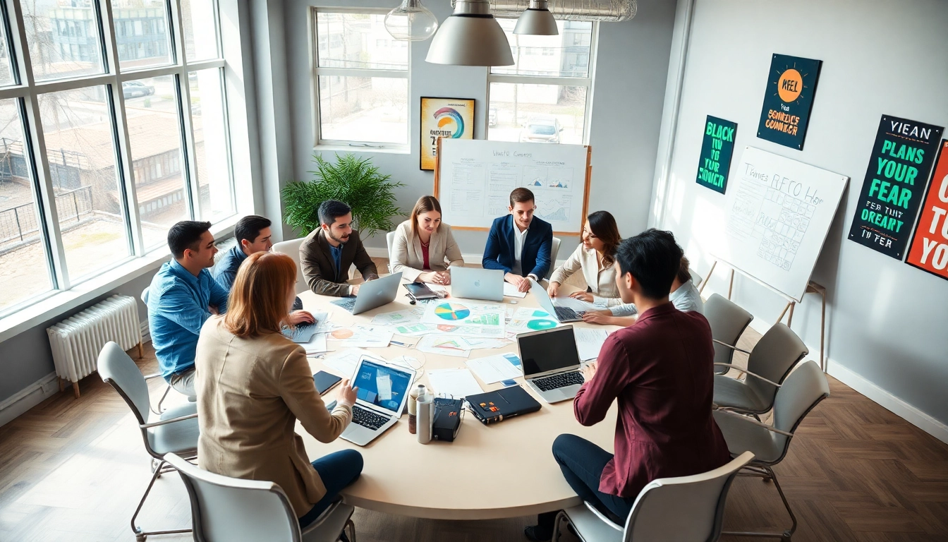 Créez votre société commerciale avec des entrepreneurs collaborant dans un environnement professionnel dynamique.