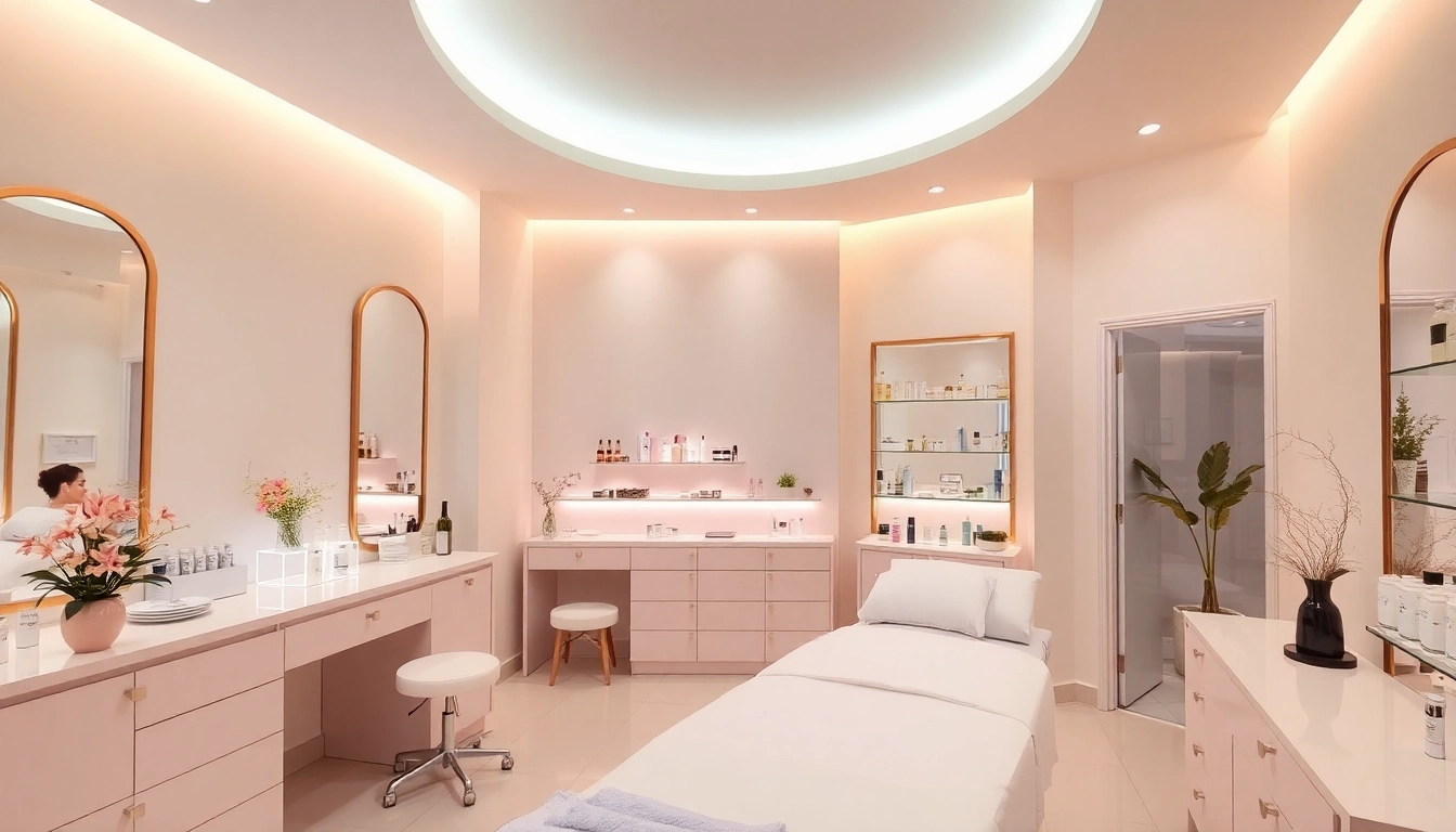 Behandlung in der modernen Klinik mit entspannendem Ambiente und professionellem Raum für ästhetische Verfahren.