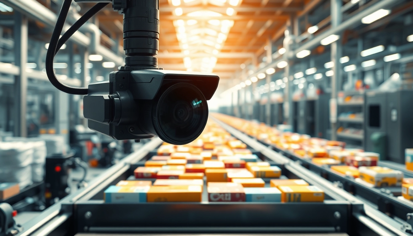 Analyze product quality using machine vision technology in an advanced industrial setting.