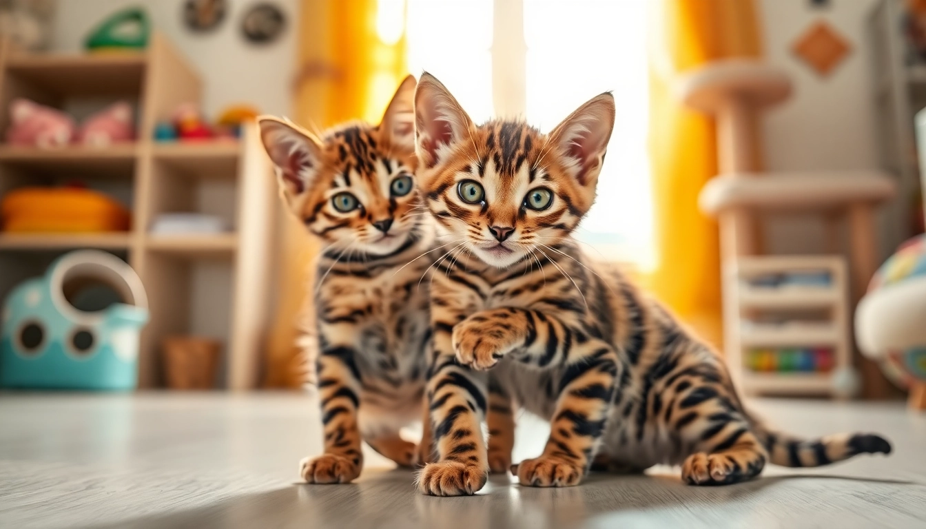 Bengal Breeders Orange County showcase playful kittens in a warm home setting.