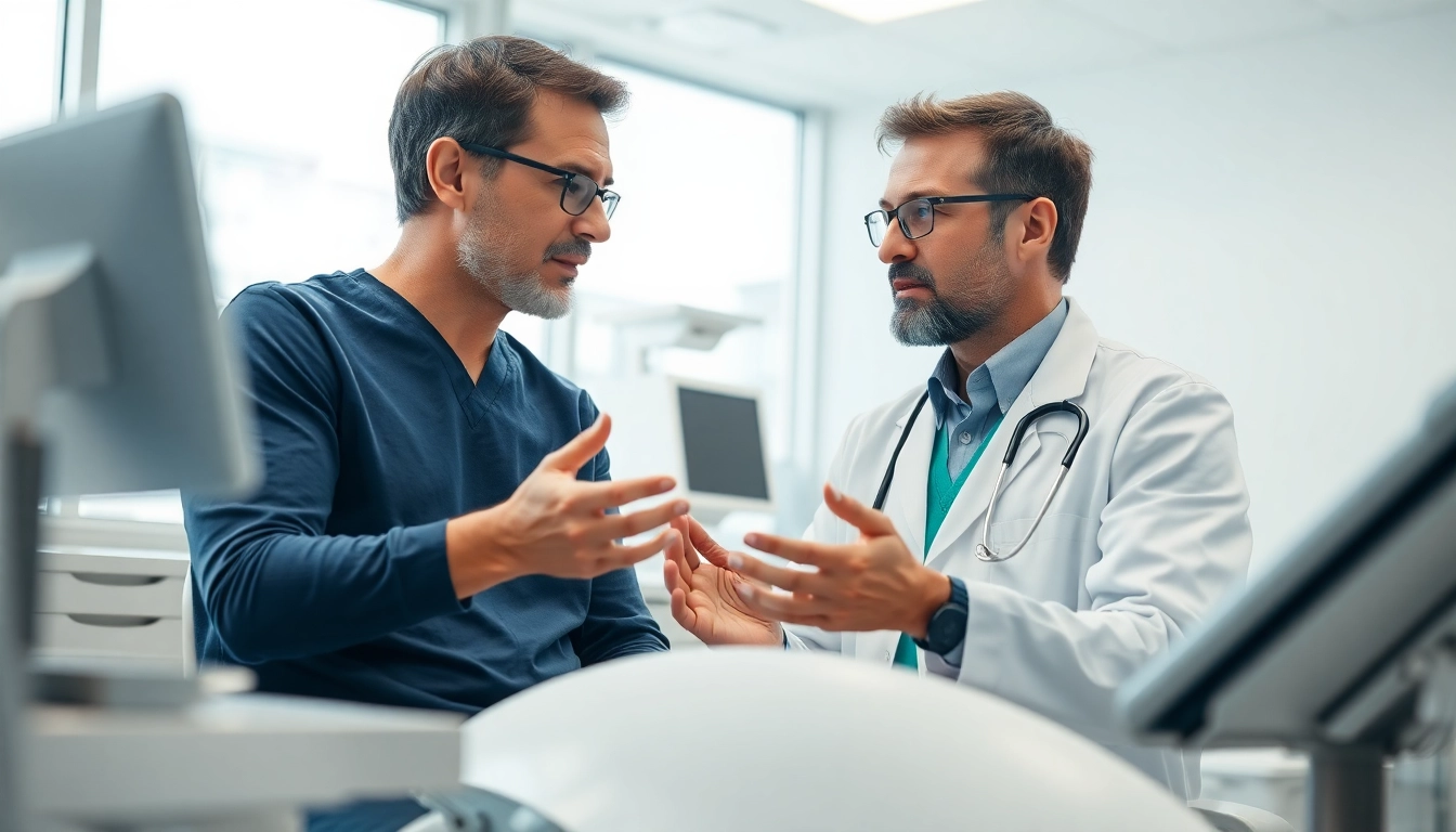 Understanding Peptide Therapy during a consultation in a bright medical office.