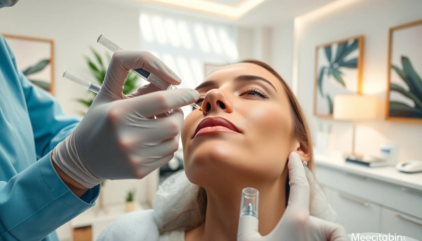 Sculptra injections being administered by a skilled aesthetician in a serene medspa environment.