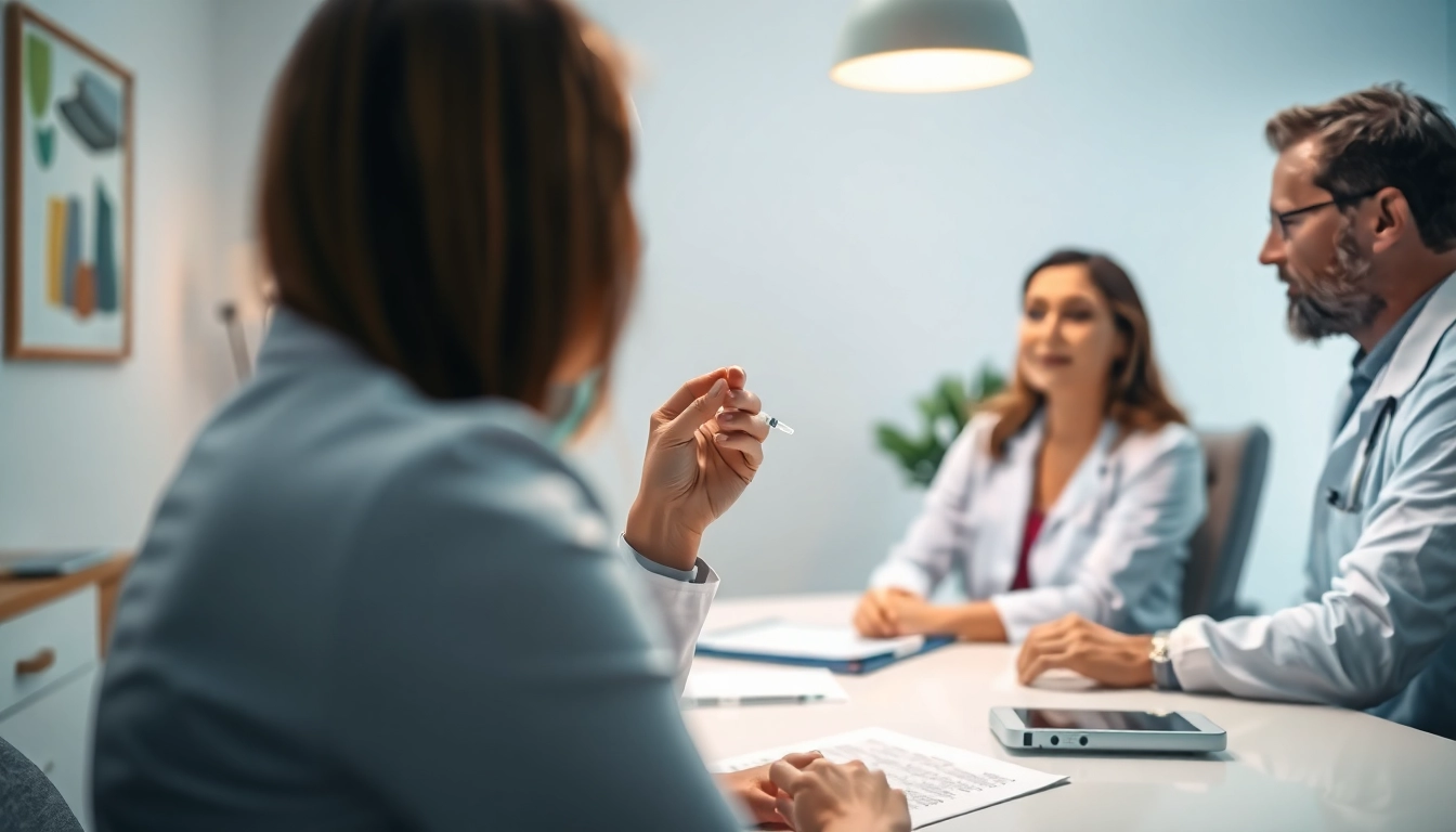 Clinician performing an Injectable Weight Loss procedure in a calm, professional setting.