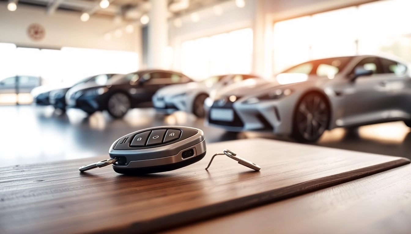 Showcase Keyless Carkeys with a modern design displayed in a sophisticated automotive setting.