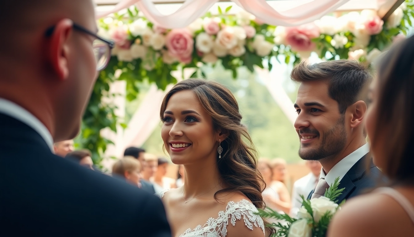 Capturing a wedding moment by an edmonton videographer showcasing a couple and their guests.