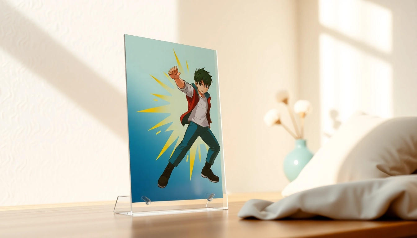 Elevate your display with custom acrylic standees featuring vibrant designs and smooth textures.
