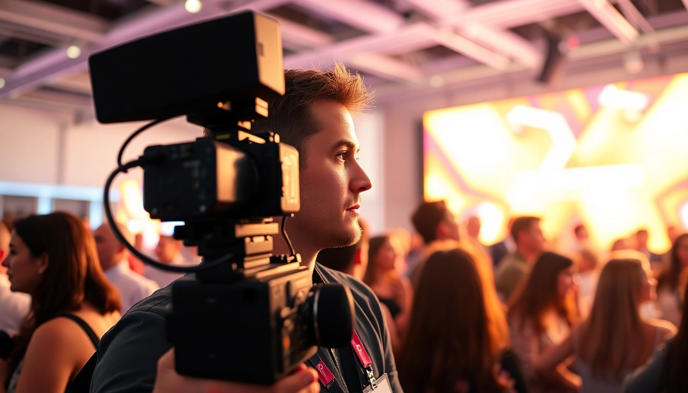 Capture of a videographer engaged in On-Site Videography at an event.