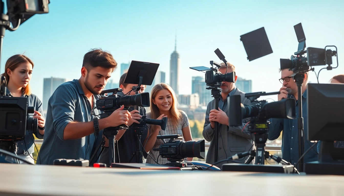 Professional video production team creating content, showcasing edmonton production companies in action.