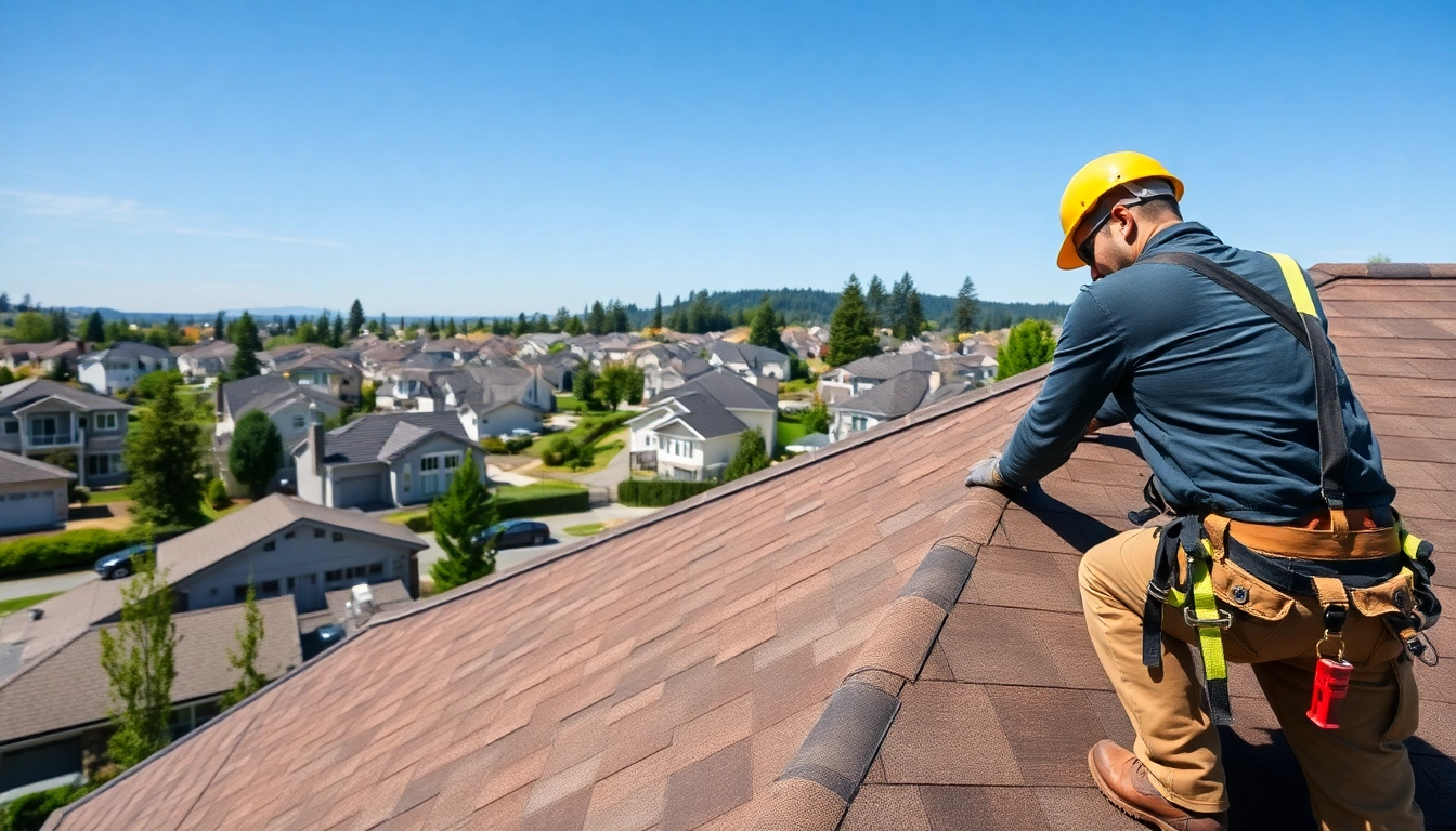 Installing a roof in Vancouver Wa by a professional roofer showcasing quality craftsmanship.