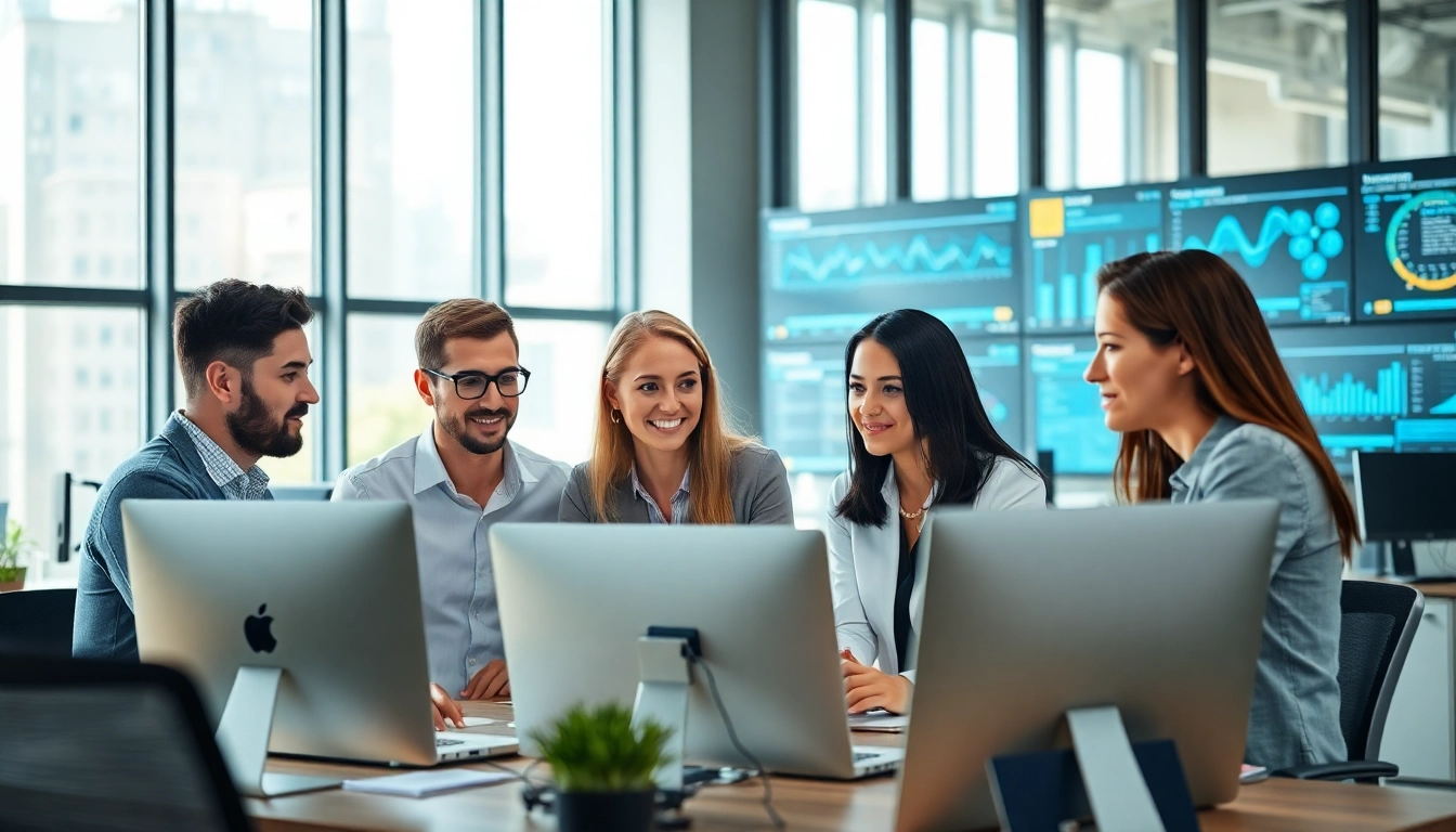 Dynamic teamwork within Fredericksburg IT Companies in a modern office environment.