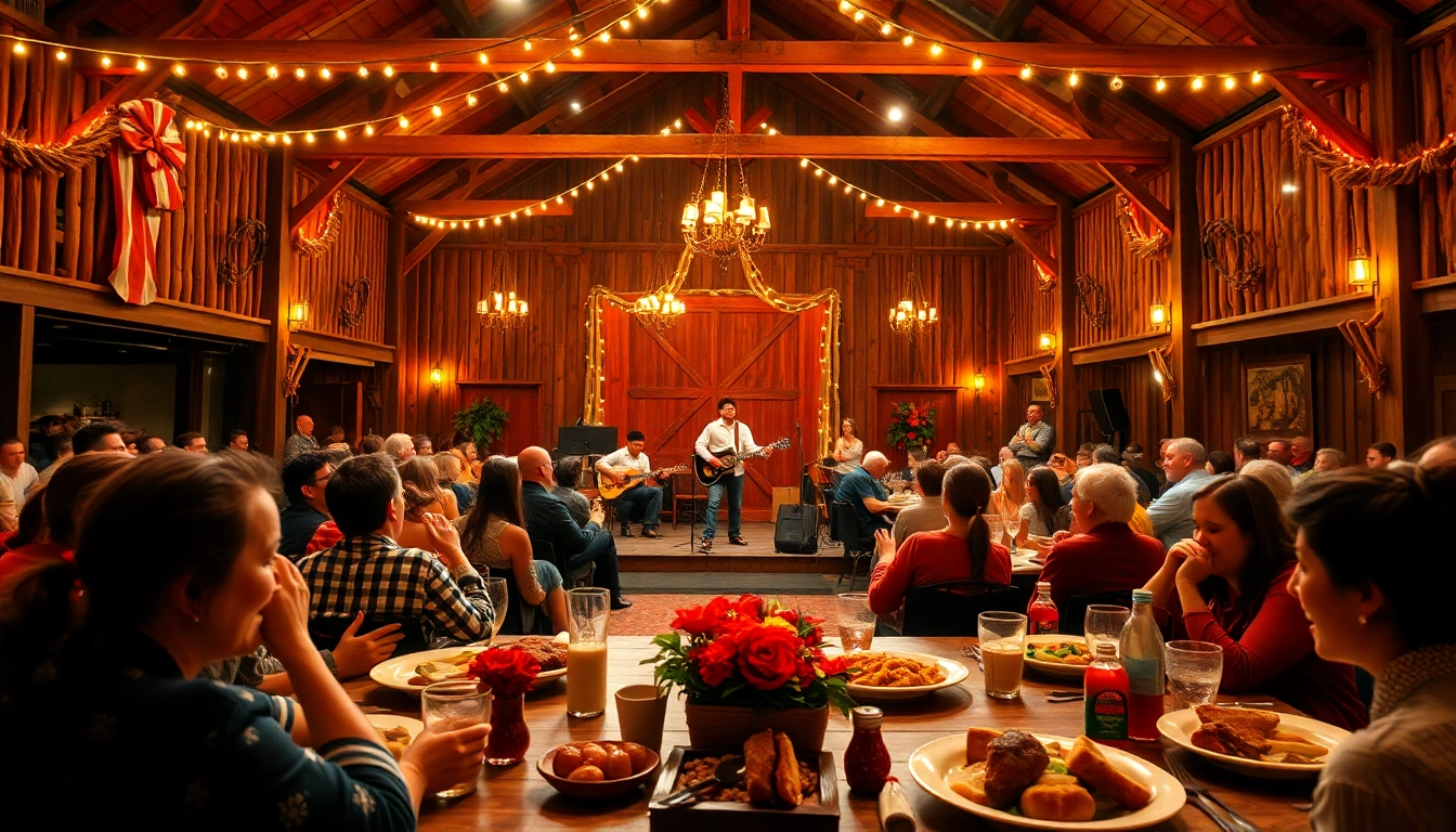 Enjoy a lively performance at the firelight barn dinner theater, showcasing family-friendly entertainment.