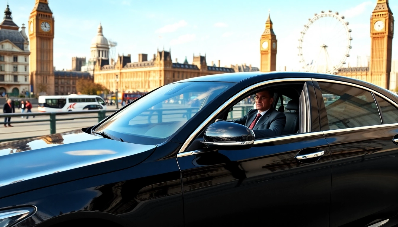 Experience premium london chauffeur service with a professional driver beside a luxurious car in London.