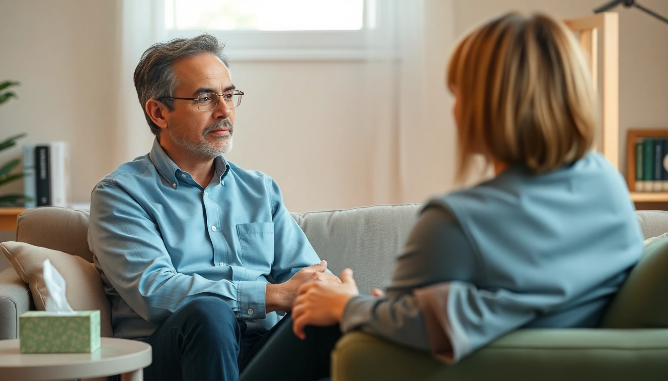 Engaging consultation with an attachment theory specialist in a serene therapy setting.
