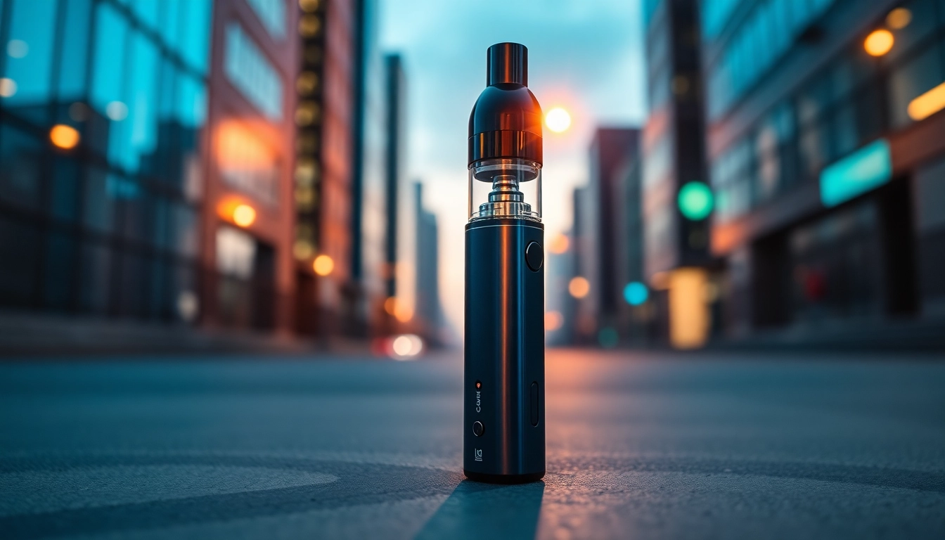 Experience the HQD Cuvie vape amidst an urban landscape, highlighting its sleek design and vibrant energy.