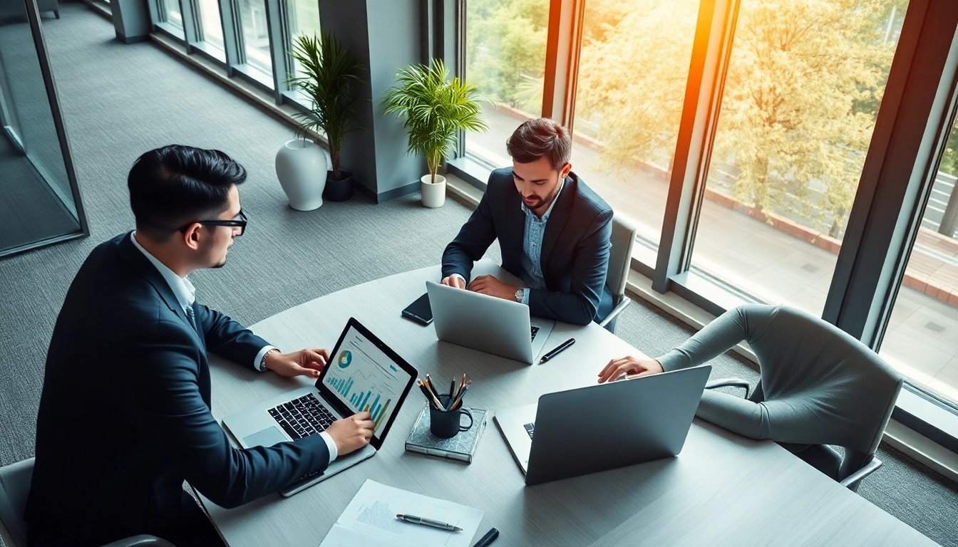 Analyze competitor pricing data with a professional business team in a modern office.