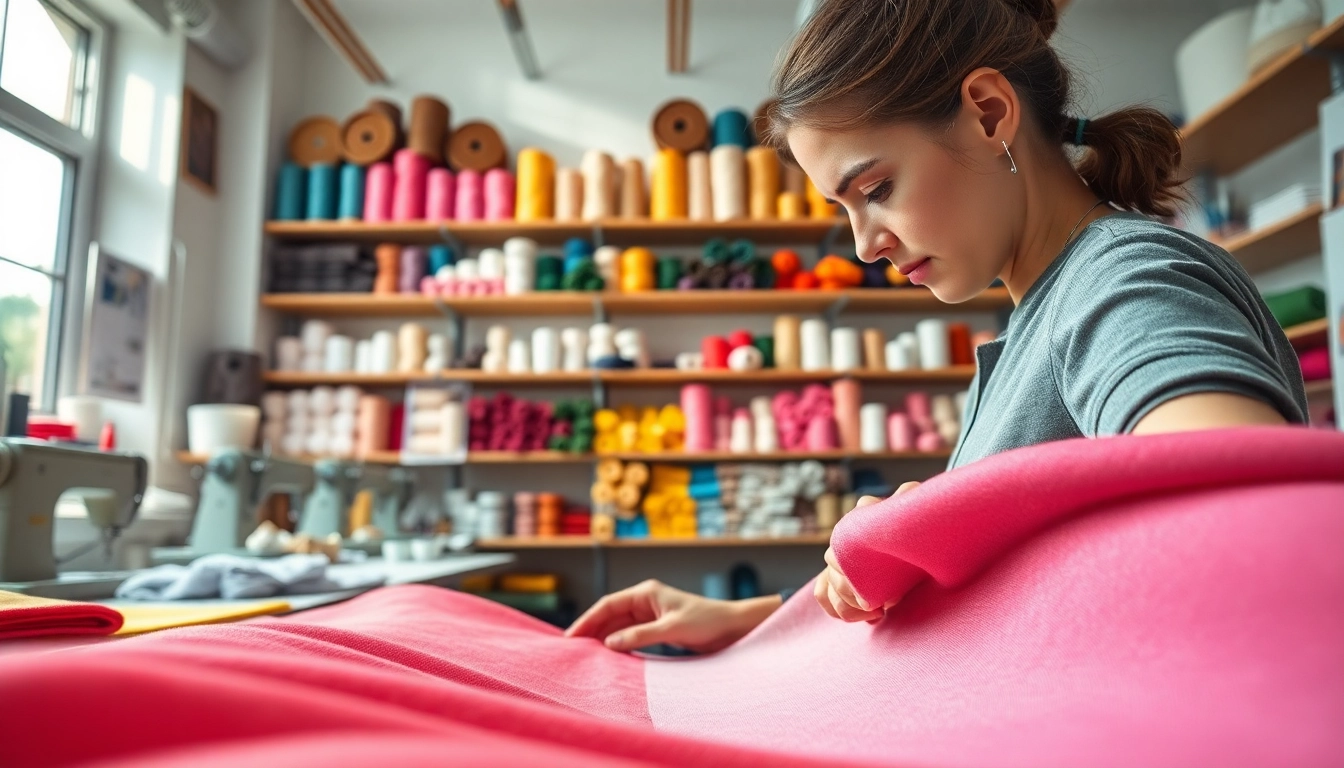Katoen fabric being crafted by an artisan in a vibrant textile workshop